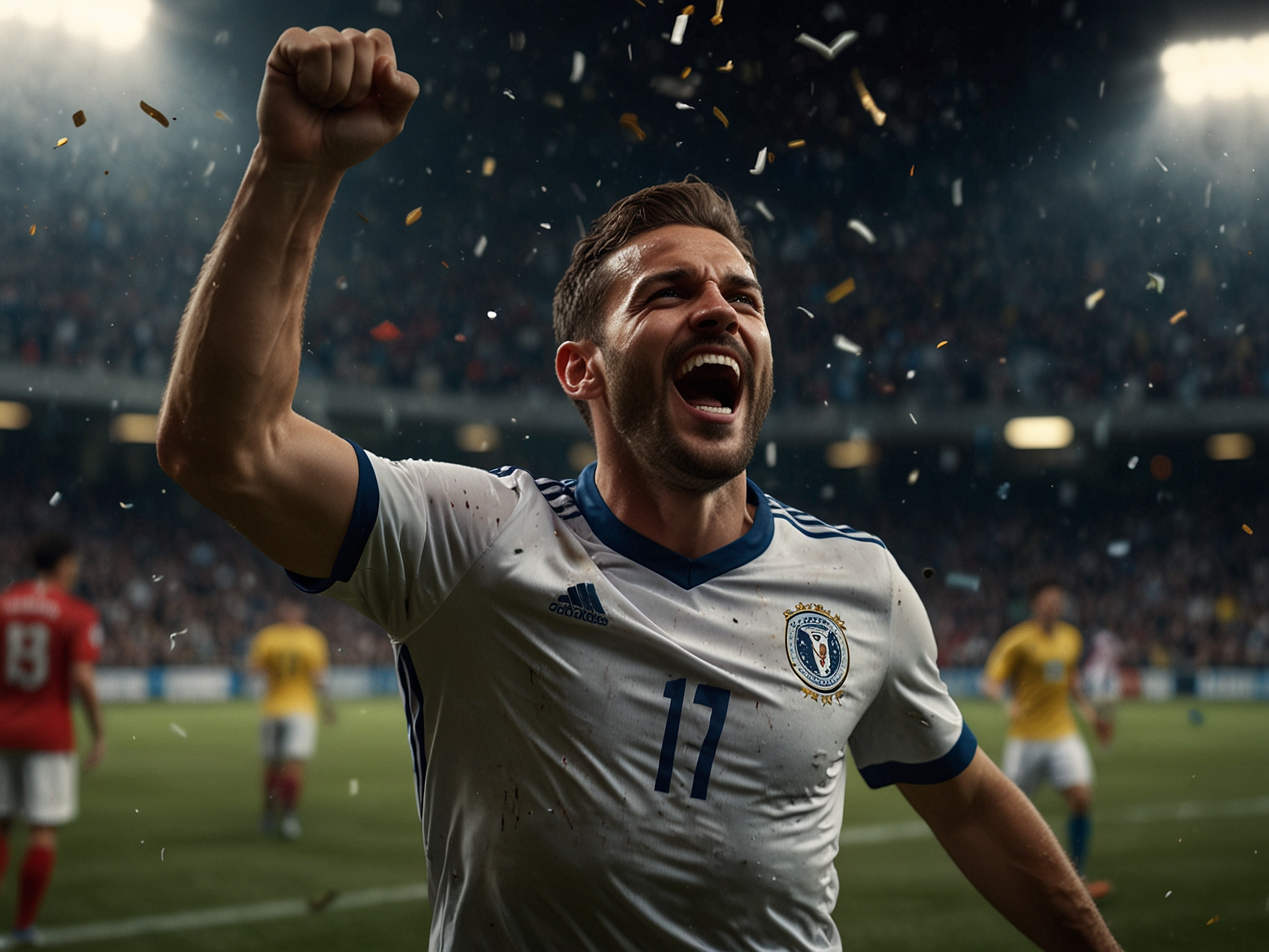 Winning moment at a stadium